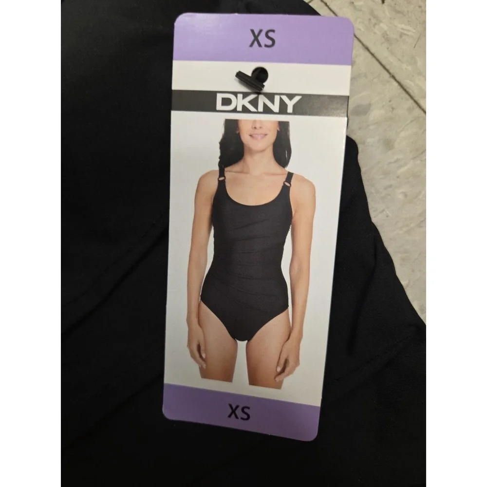 DKNY Women's One-Piece Swimsuit, Black, Size XS - Picture 2 of 3